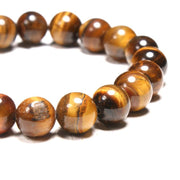Close-up of the 10mm tiger's eye bead
