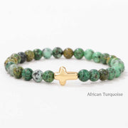 African Turquoise Bracelet with Cross