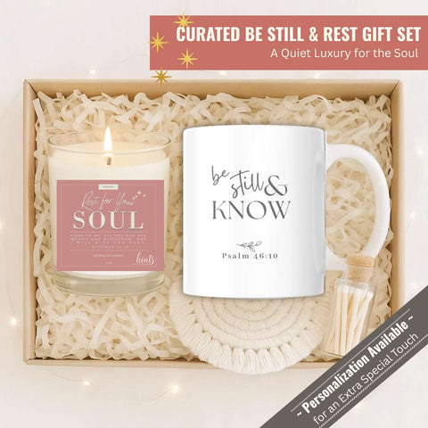 Be Still & Rest Gift Set | Candle + Mug | A Quiet Luxury for the Soul