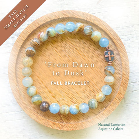 From Dawn to Dusk Bracelet —Natural Lemurian Aquatine Calcite