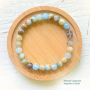 From Dawn to Dusk Bracelet —Natural Lemurian Aquatine Calcite