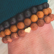 Heart of Gold Wood Bracelet Trio