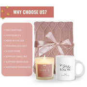 Be Still & Rest Gift Set | Blanket + Candle + Mug | Wrapped in Peace