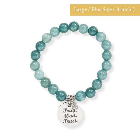 Let Go Let God Prayer Bracelet—Aquamarine