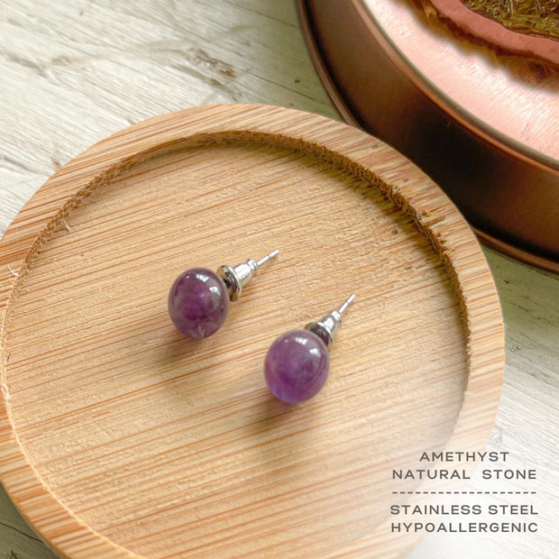 Blessings—Amethyst Stud Earrings