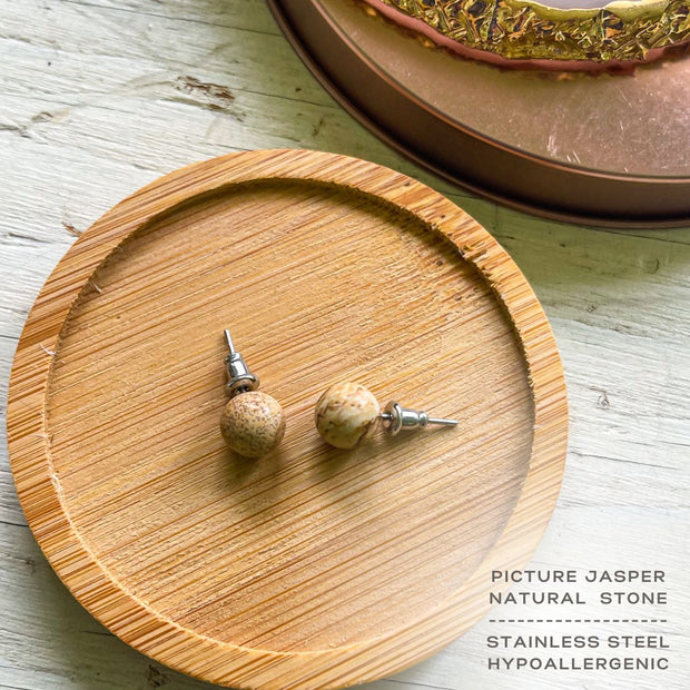 Blessings—Picture Jasper Stud Earrings