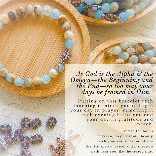 From Dawn to Dusk Bracelet —Natural Lemurian Aquatine Calcite