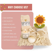Joy Comes in the Morning Gift Set | Candle + Blanket + Sunflower | Light for a New Day