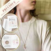 'You are Precious' Necklace & Card All-in-One Easy Gift—Pink Quartz