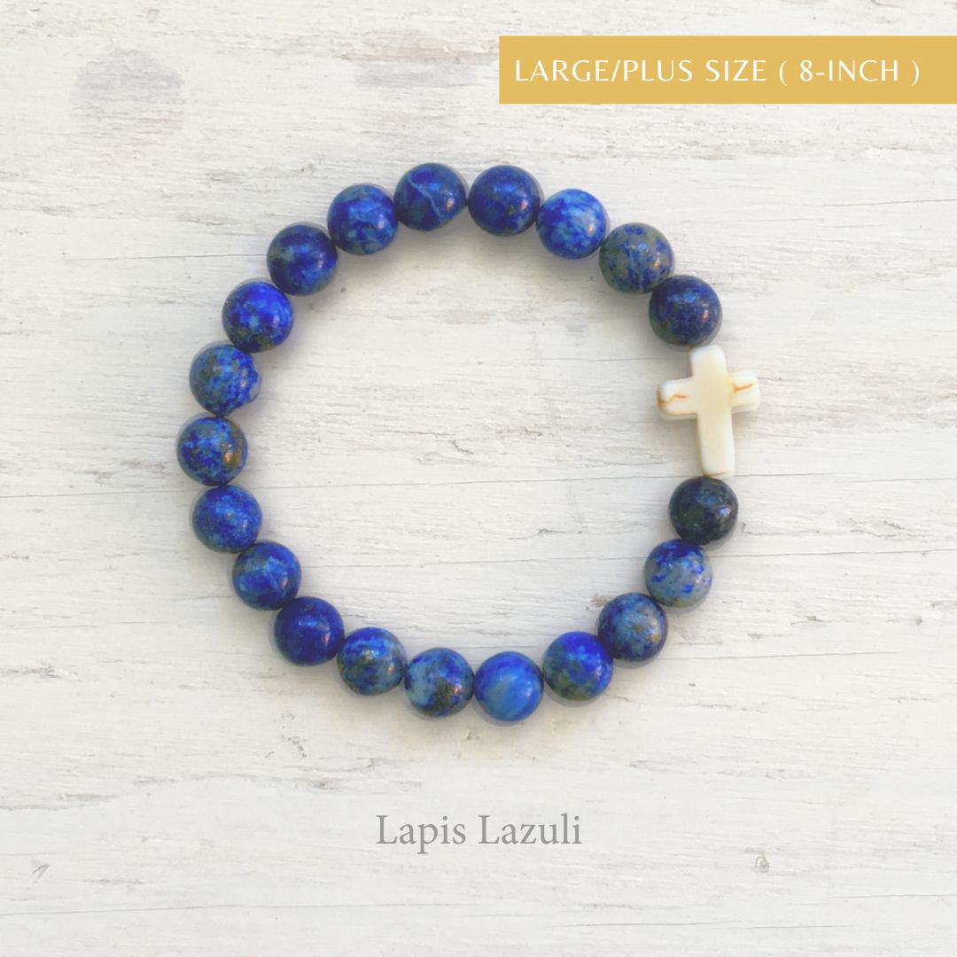 9.5mm Natural Stone Lapis Lazuli Bracelet Genuine Round Beads Crystal Woman  Man Gemstone Jewelry Bracelets On Hand - Bracelets - AliExpress