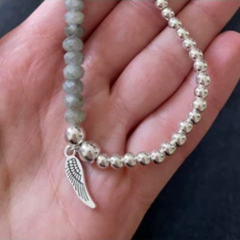 "Under His Feathered Wing" Bracelet —Labradorite