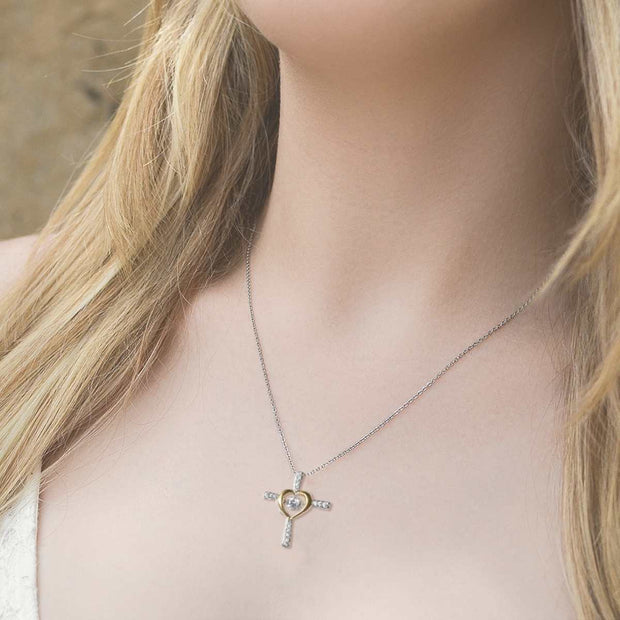Heart of Gold Cross Necklace—Mom