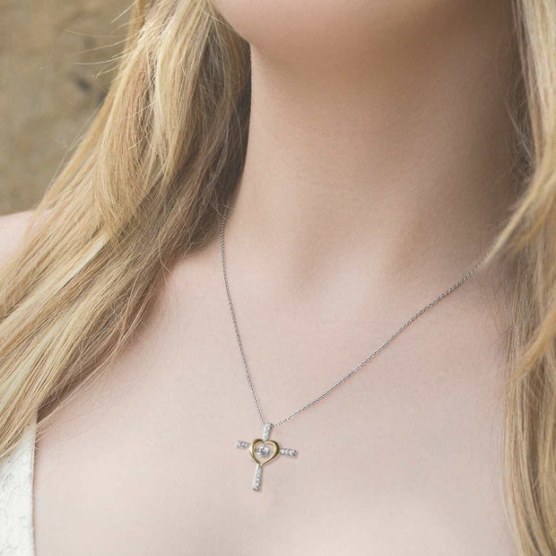 Generations— Mother Cross with Heart Necklace