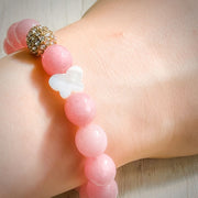 Pink Agate Butterfly - Youth Bracelet