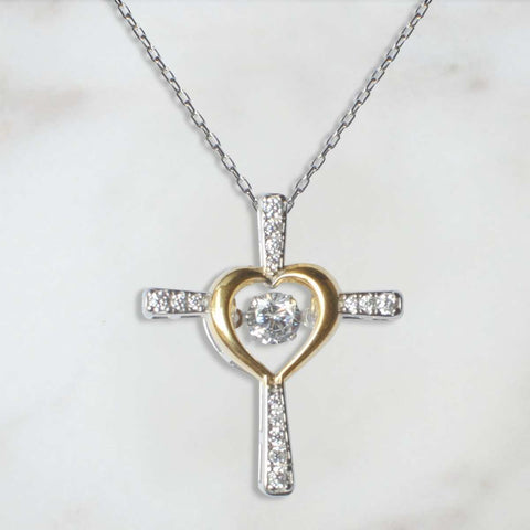 Woman of God Cross Necklace —2 Cor 5:7