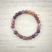 ' Living Grateful ' Cracked Agate Bracelet