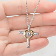 Heart of Gold Cross Necklace—Daughter