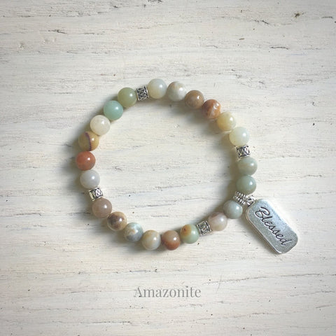product top-view of Blessed Amazonite Bracelet variant