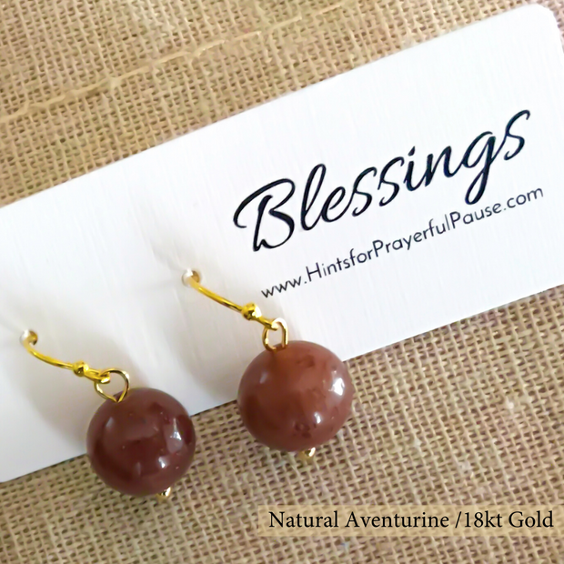 Blessings—Natural Aventurine Earrings