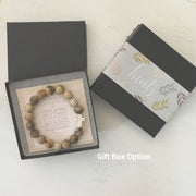 image of ‘Thou Art With Me’ Picture jasper with Ivory Cross Bracelet in gift box