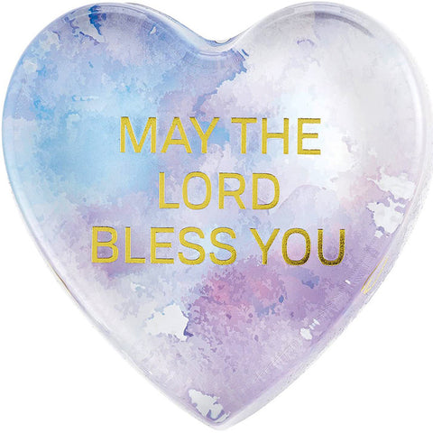 Close-up of the Lovely May God Bless You WaterColor Paperweight 