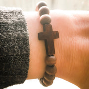 'This do... In Remembrance of me' Lenten Cross Bracelets (Set of 2)