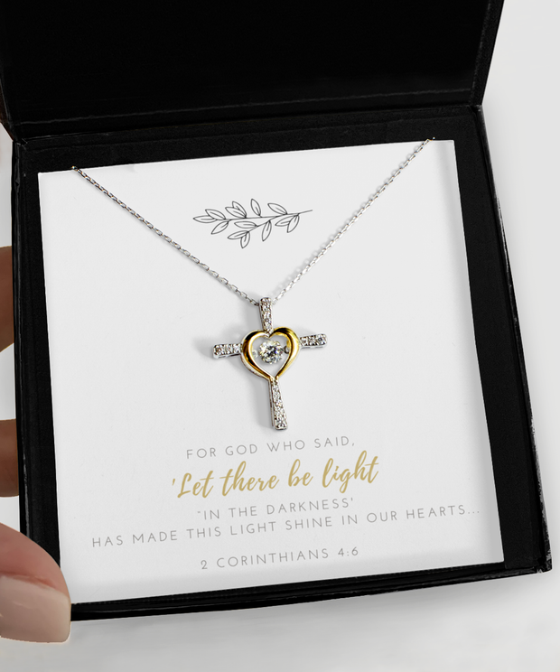 Scripture Verse Cross Necklace/Card—Let there Be light