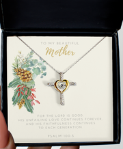 Generations— Mother Cross with Heart Necklace